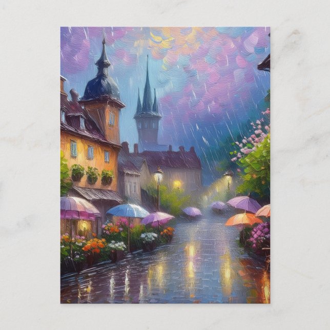AI Rainy Day Vykort (Framsida)