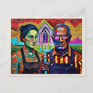 AI Remix Konstverk Fauvism Par Vykort