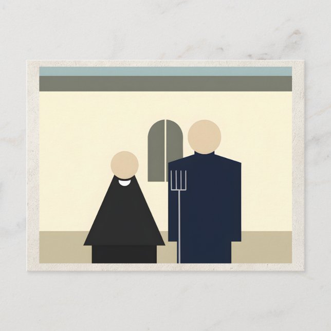 AI Remix Konstverk Minimalism Par Vykort (Framsida)