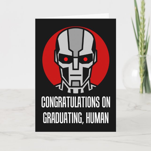 AI-robot för examensfirande Grattis på examen högs Kort (Framsida)