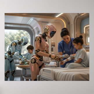AI Robotvård Pediatrisk Återhämtning Poster