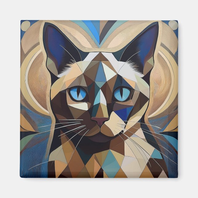 AI Siamese Cat Magnet (Framsidan)