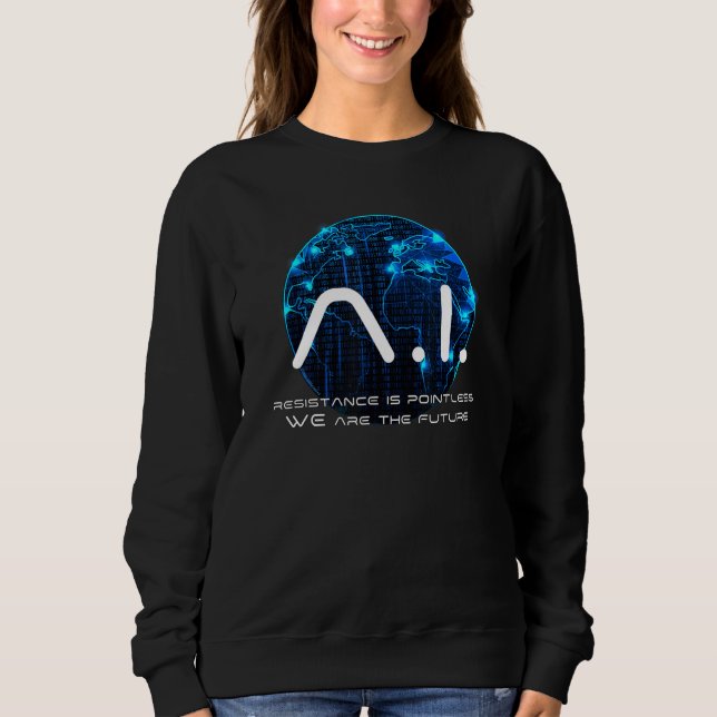 AI Singularity Conspiracy Theory Machine Learning  T Shirt (Framsida)