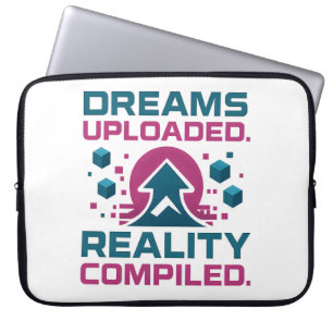 AI Slogan Design - Dream Upload Reality kompilerad Laptop Fodral
