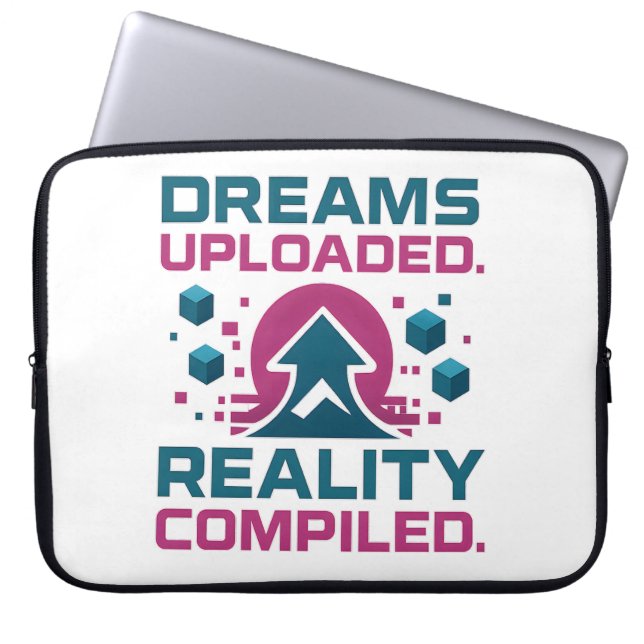 AI Slogan Design - Dream Upload Reality kompilerad Laptop Fodral (Framsidan)