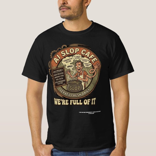 AI Slop Café T Shirt (Framsida)