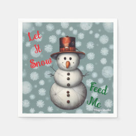 AI Snowman Let it Snow Feed Me Holiday Napkins Pappersservett