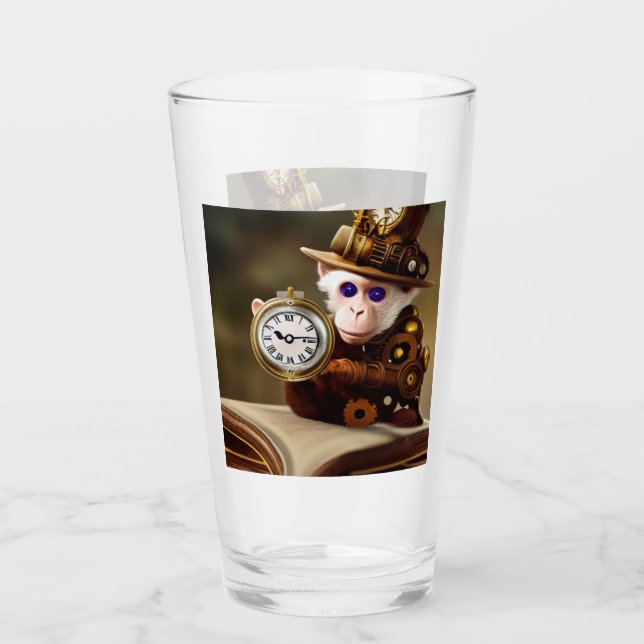 AI Steampunk apa sci fi Glas kopp (Framsida)