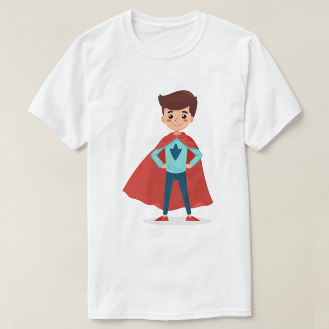 AI Superhjälte Pojke T Shirt (Design framsida)