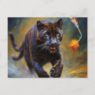 AI svart panter katt Vykort