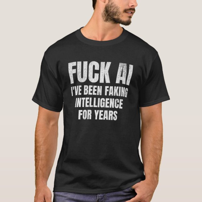 AI Swear Ord Citat T Shirt (Framsida)