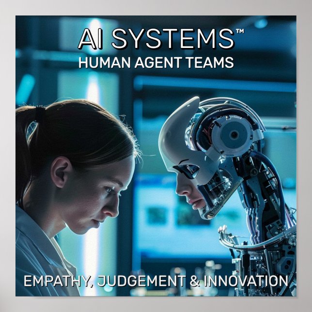 AI-system, team med mänskliga agenter™-affisch Poster (Framsidan)