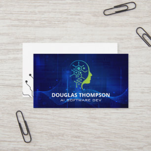 AI Tech-Logotyp Digital bakgrund Visitkort