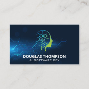 AI Tech-Logotyp Modern teknisk maskinvara Visitkort