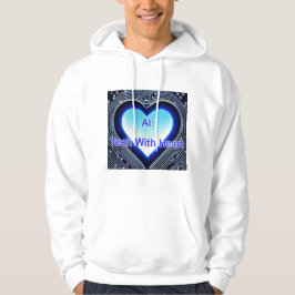AI: Tech med Hjärta Herr Vit Hoodie