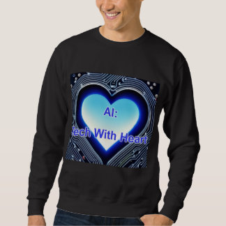 AI: Tech with Heart Men's Long Sleeve Black Lång Ärmad Tröja