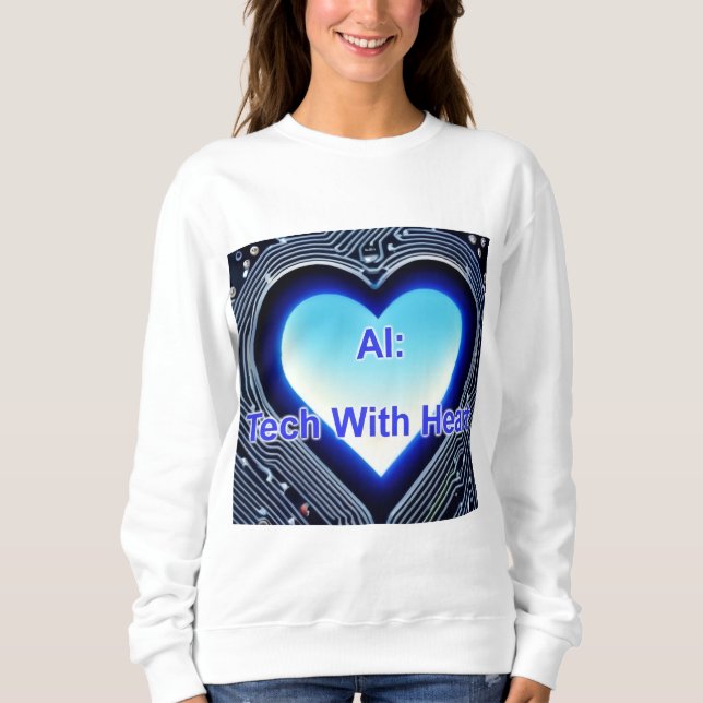 AI: Tech with Heart Women's White T Shirt (Framsida)