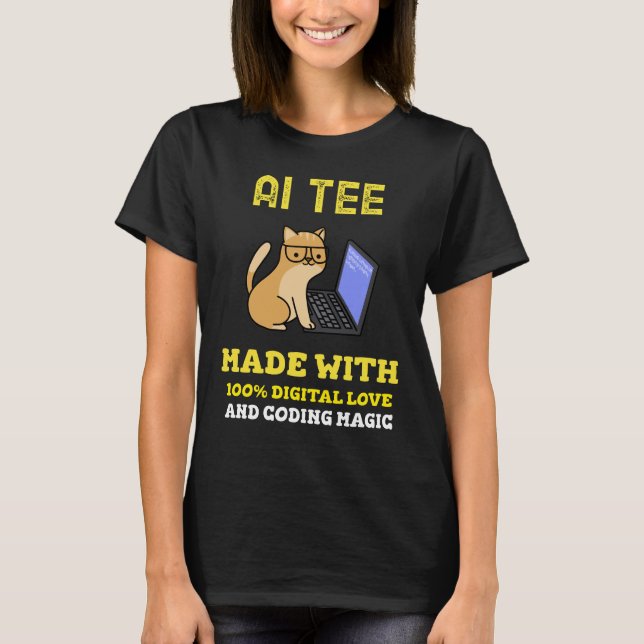 AI Tee - tillverkad med 100 % digital Kärlek och k (Framsida)