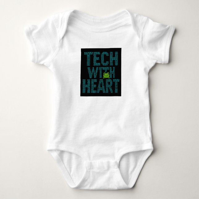 AI: Teknik Med Hjärta Groda  T Shirt (Framsida)