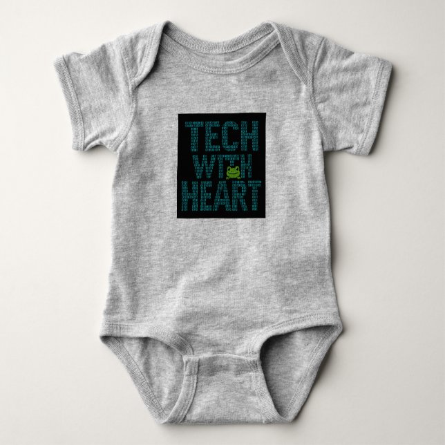 AI: Teknik Med Hjärta Groda  T Shirt (Framsida)