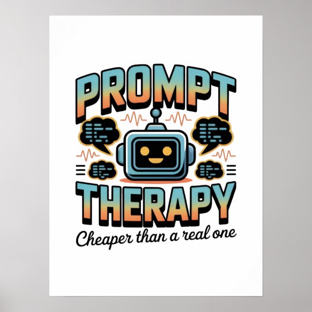 AI Therapy Graphic – Prompt Engineering Design Poster (Framsidan)