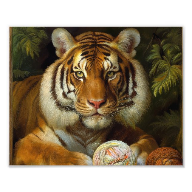 AI Tiger Painting Fototryck (Framsidan)