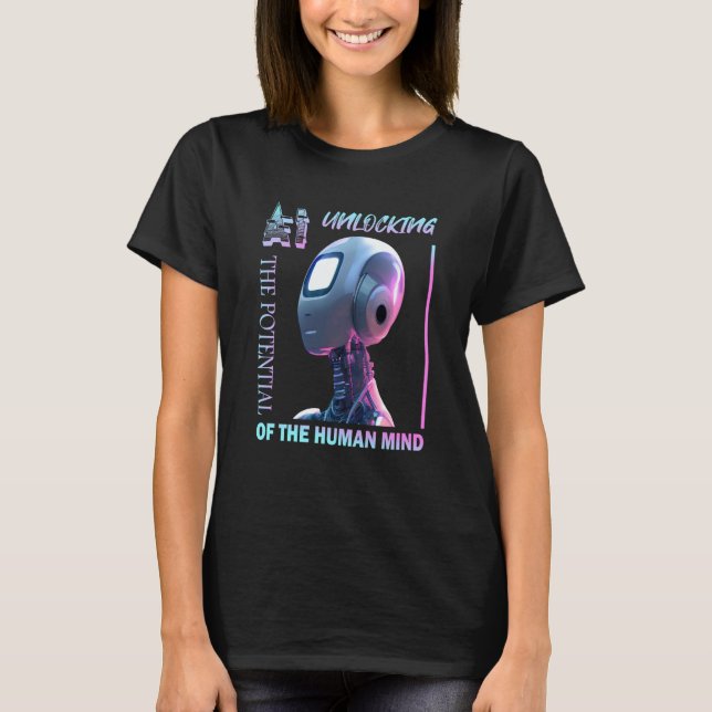 AI unlocking the potential of the human mind T Shirt (Framsida)
