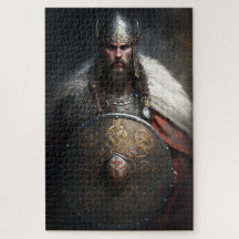 AI Vikingkrigare som håller sköld