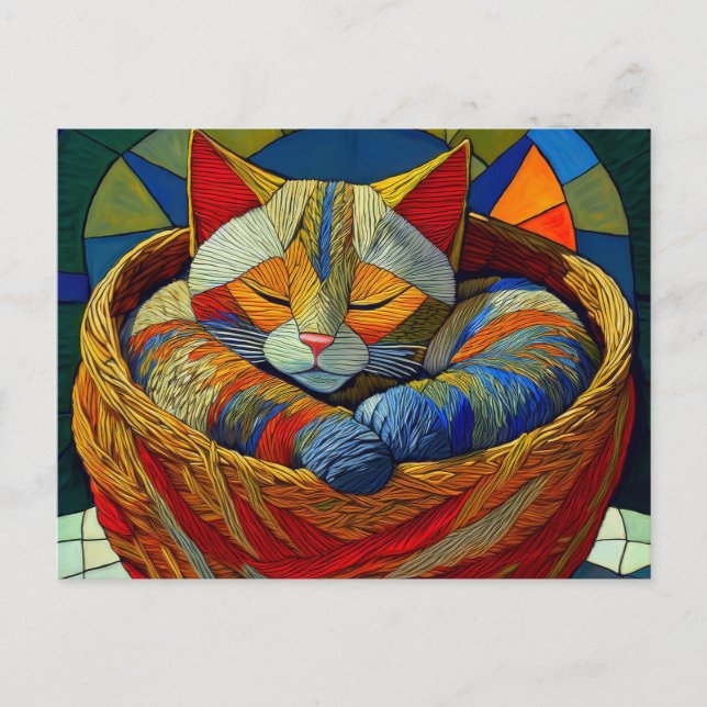 AI Yarn Cat Vykort (Framsida)