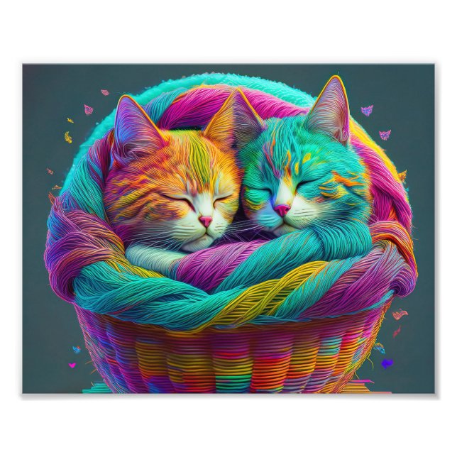 AI Yarn Cats Fototryck (Framsidan)