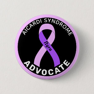 Aicardi Syndrome Advocate Ribbon Black Button Knapp