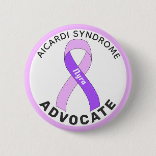 Aicardi Syndrome Advocate Ribbon White Button Knapp
