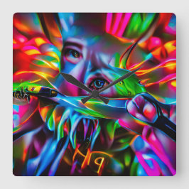 Aichmofobia: Vivid Surreal Art Fyrkantig Klocka