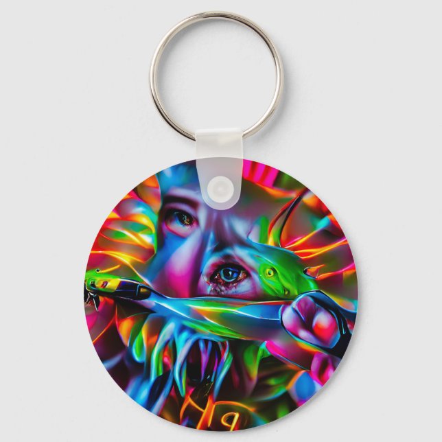 Aichmofobia: Vivid Surreal Art Nyckelring (Framsida)
