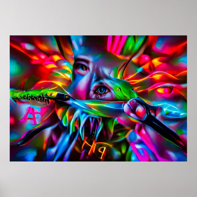 Aichmofobia: Vivid Surreal Art Poster (Framsidan)