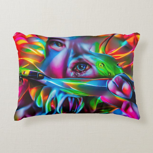 Aichmofobia: Vivid Surreal Art Prydnadskudde (Framsidan)