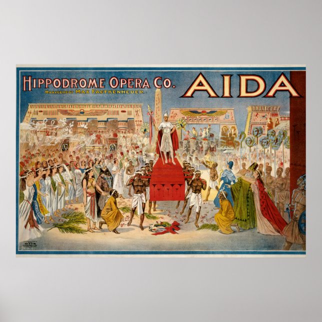 Aida opera vintage affisch (1908) (Framsidan)