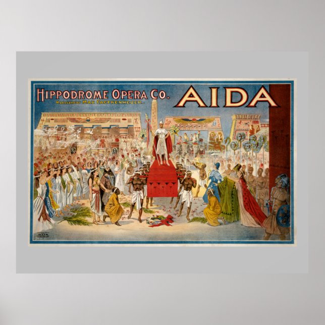 Aida opera vintage affisch (1908) (Framsidan)