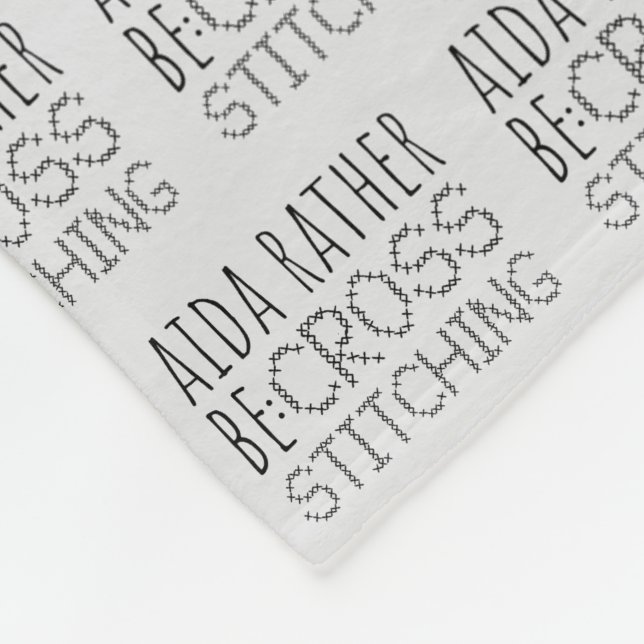 Aida Rather Be Cross Stitching Fun Fleecefilt (Hörn)