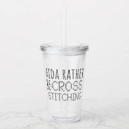 Aida Rather Be Cross Stitching Fun Take Away Mugg