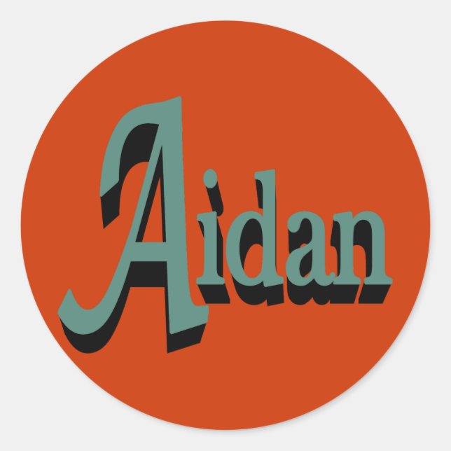 Aidan Stickers Runt Klistermärke (Framsida)