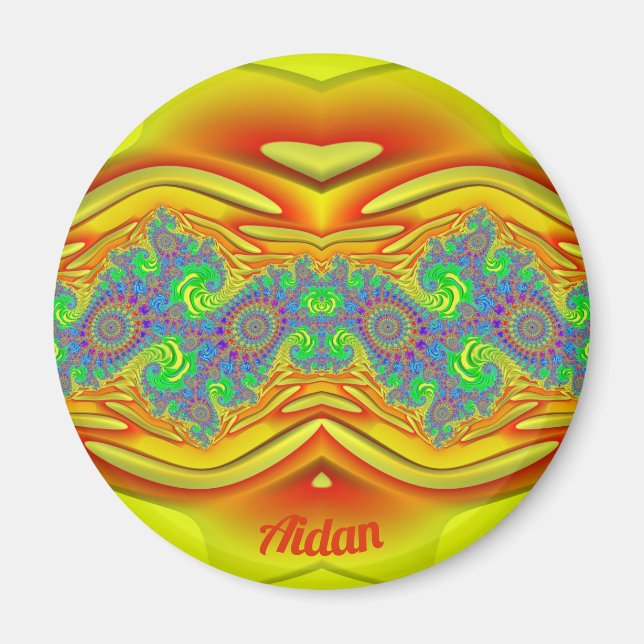AIDAN ~ Yellow, Orange and Blue ~ Stunning Design  Magnet (Framsidan)