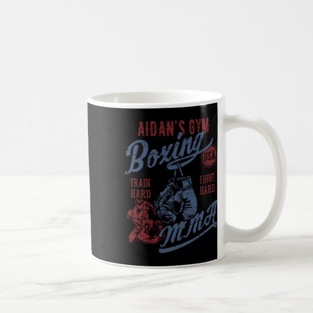 Aidans grammofon Boxing Mma Retro Design for Namn  Kaffemugg (Höger)