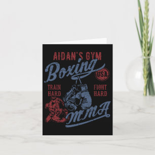 Aidans grammofon Boxing Mma Retro Design for Namn Kort