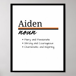 Aiden, Boy Personlig Namn Definition Poster