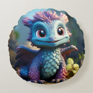 Aiden, en Whimsical Dragon Apron Rund Kudde