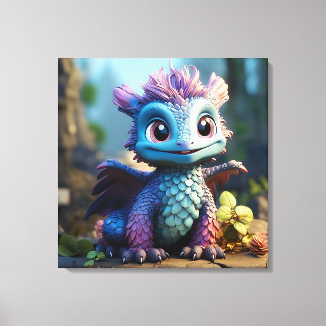 Aiden, en Whimsical Dragon Canvastryck (Framsida)
