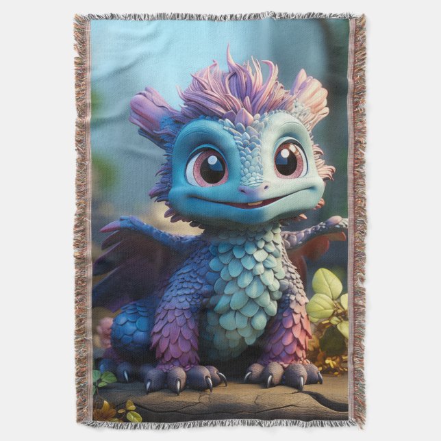 Aiden, en Whimsical Dragon Filt (Framsidan Vertikal)