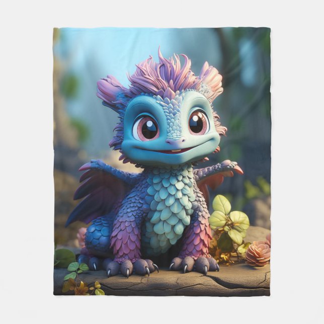 Aiden, en Whimsical Dragon Fleecefilt (Framsidan)