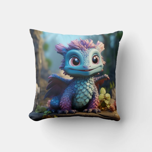 Aiden, en Whimsical Dragon Kudde (Framsida)